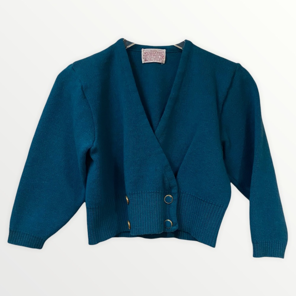 Pendleton Wool Cropped Sweater Cardigan Petite
